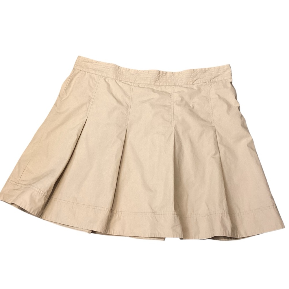 Banana Republic Seamed Poplin Pleated Skater Skirt Maverick Tan 633409‎ Size 18
